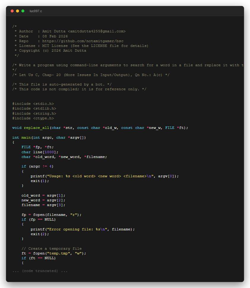 Write a program using command-line arguments to search for a word in a file and replace it with the specified word.\nUsage: change <old word> <new word> <filename>